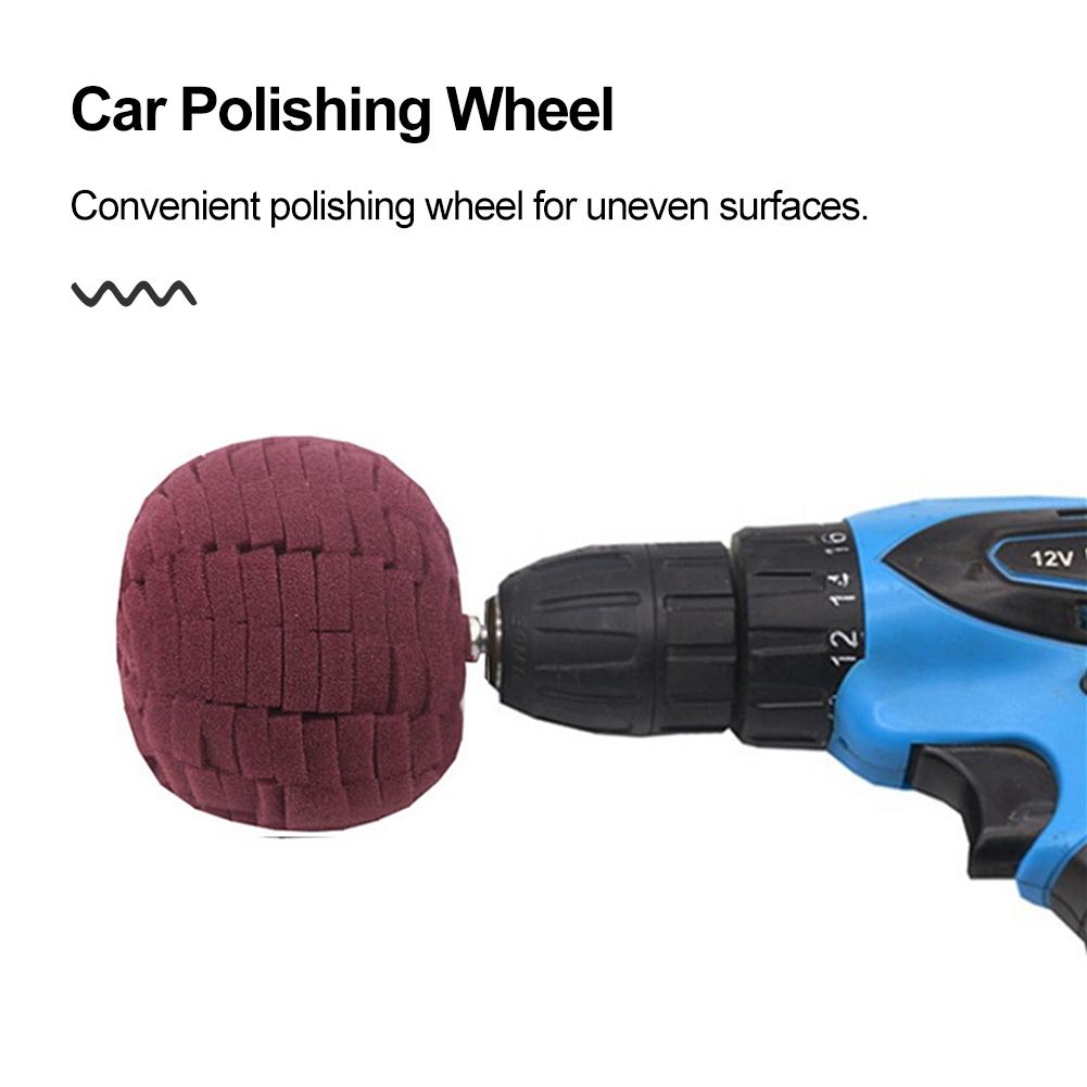 Car Polisher Buffer Pad Drill Ball Foam Buffing Pads Detailed Scratch Polishing Shank Diameter 6mm for Automotive Tire Hub Care