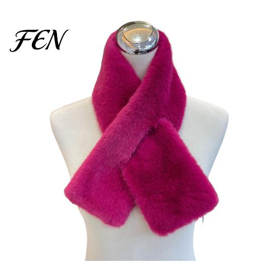 Stylish Outdoor Winter Neck Gear Women Faux Fur Scarf, Warmer for Cold Weather, Short Collar Scarves, Soft High Density Velvet Protection & Not Bulky,