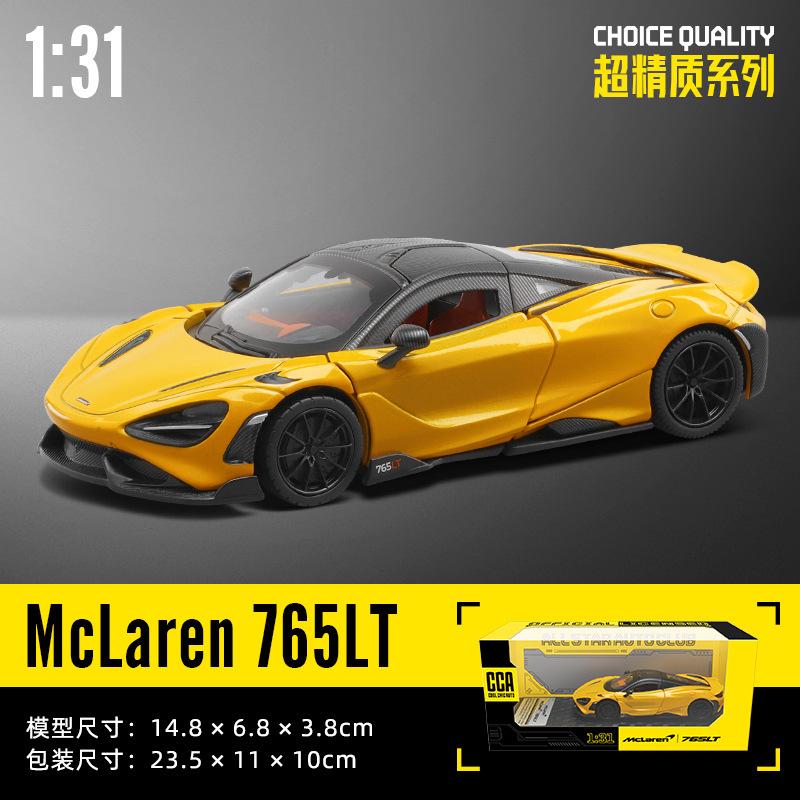 

1-32 McLaren 765LT Alloy Car Acousto-optic Pullback Детская игрушка-украшение Модель жёлтый