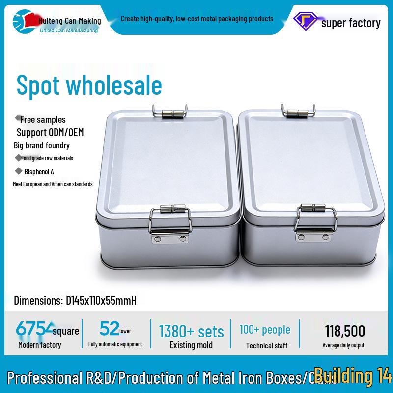 Medium Clasp Tin Box for Snacks and Pastries