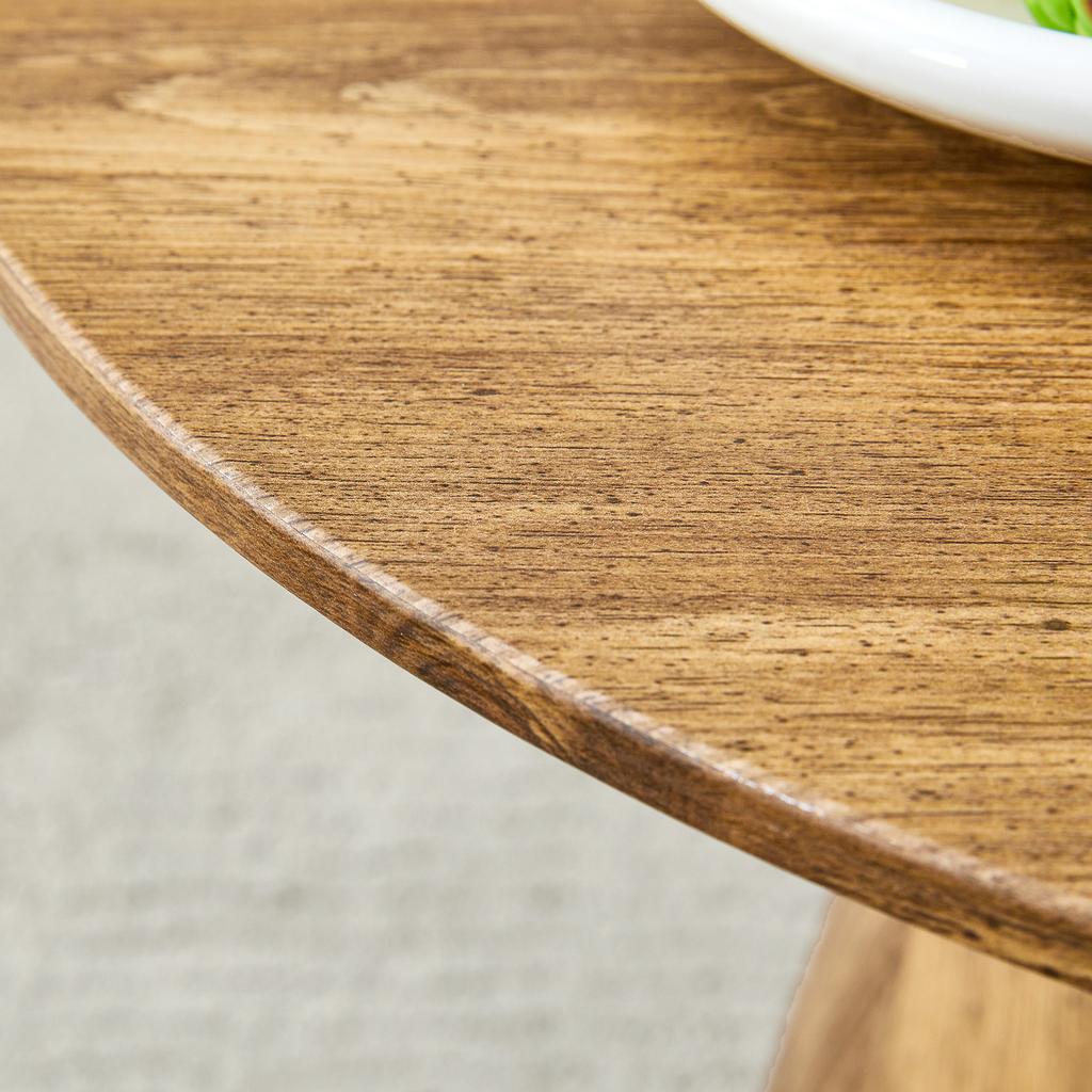 Round MDF Coffee Table, Natural Wood Look, 50 Cm Diameter, 48 Cm High, Wood-Effect Foil