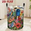 1pc Vibrant Basket Featuring a Colorful Bird And Blooming Flowers, Suitable for Storage, Bedroom Organization, Laundry Baskets