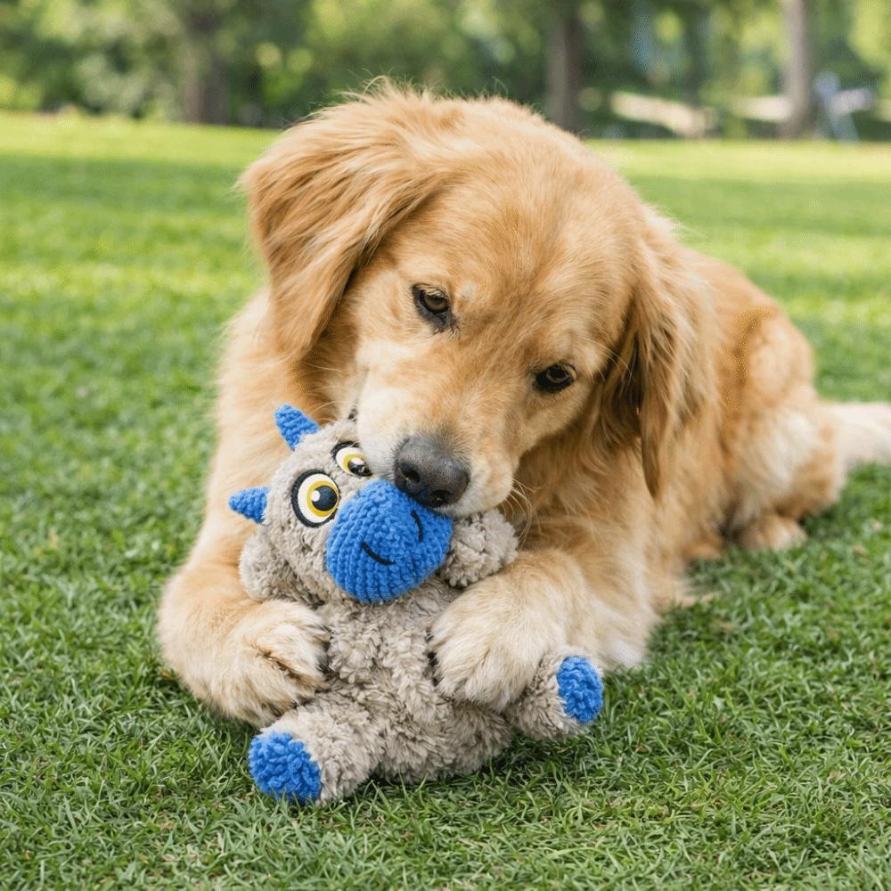 Wear Resistant Squeaky Plush Dog Doll Cartoon Interactive Dog Toy Dog Molar Toy  Puppy Training