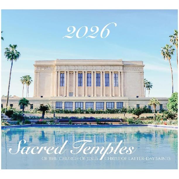 2026 LDS Sacred Temples Wall Calendar With Pictures of piring LDS Temples & Important Dates (2026) 2026
