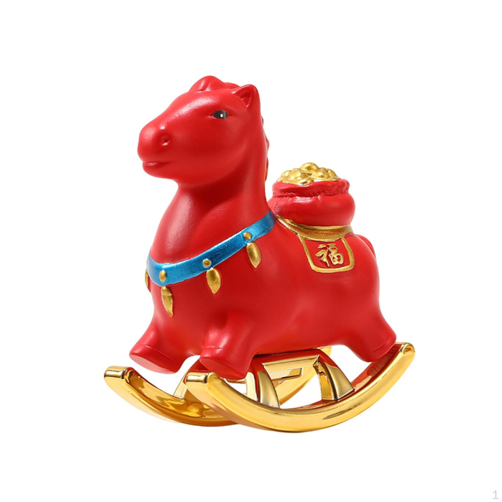 

Decorative Horse Animal Statue Rocking Tabletop Ornament Resin Sculpture Cartoon красный