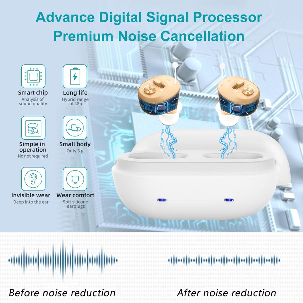Invisible Digital Rechargeable Hearing Aids Sound Amplifier Hearing Aid Noise Cancelling