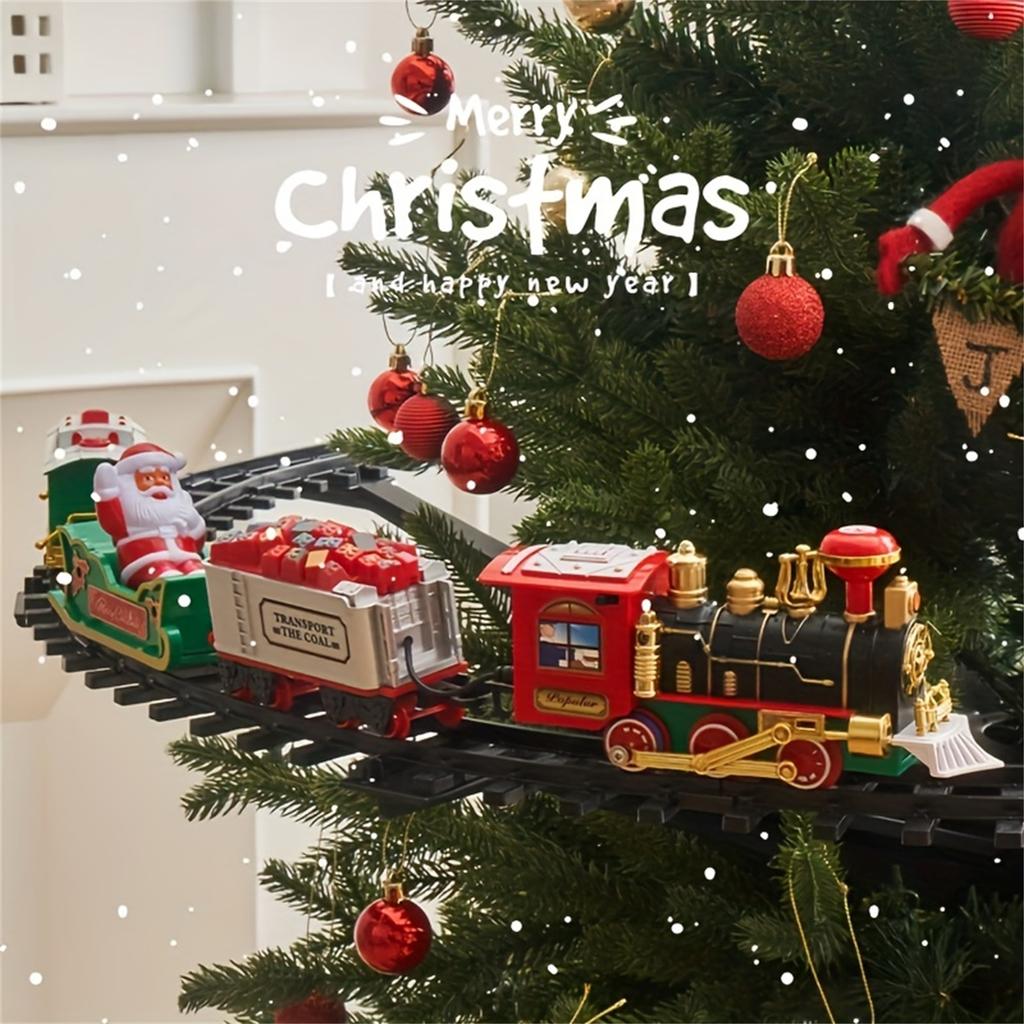 Christmas Gift Electric Train Toy, Christmas Tree Atmosphere Scene Decoration Which Can Be Suspended Halloween, Christmas Gift