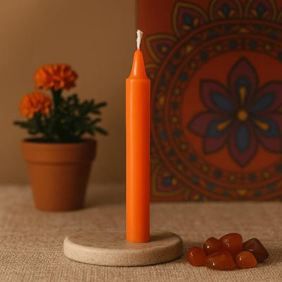 3x Sacral Chakra Candles Orange Pack of 12