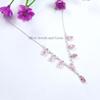 Pink Cubic Zirconia Necklace, Light Weight Necklace, Gift for Wife, Multi Stone Necklace, 925 Sterling Silver Necklace, Pink CZ Necklace