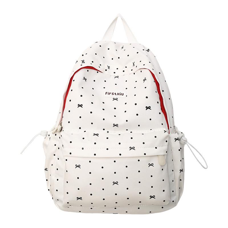High-Value Japanese and Korean Style Fresh Polka Dot Print Backpack for Girls and Boys Elementary and Middle School Students Double Shoulder Bag