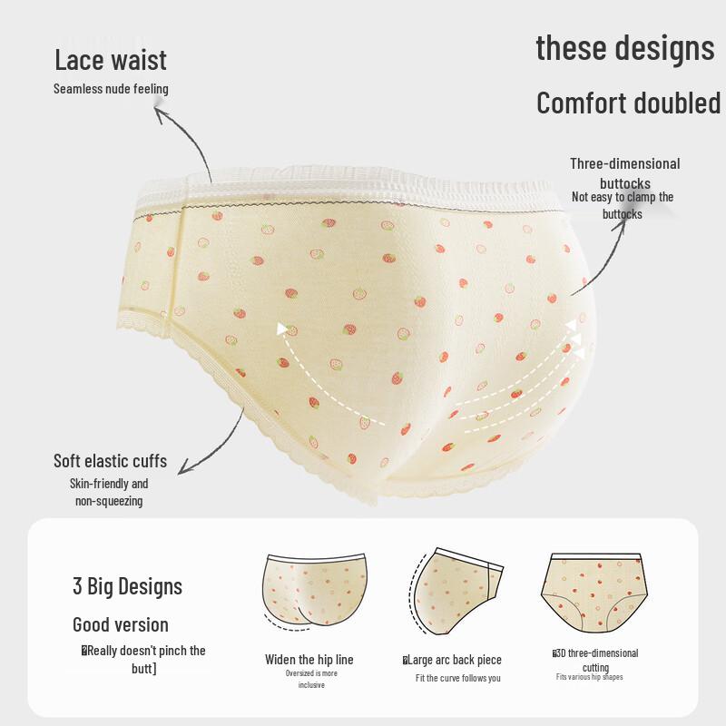 Urban Beauty Women's Pure Cotton Antibacterial Briefs 3-Pack