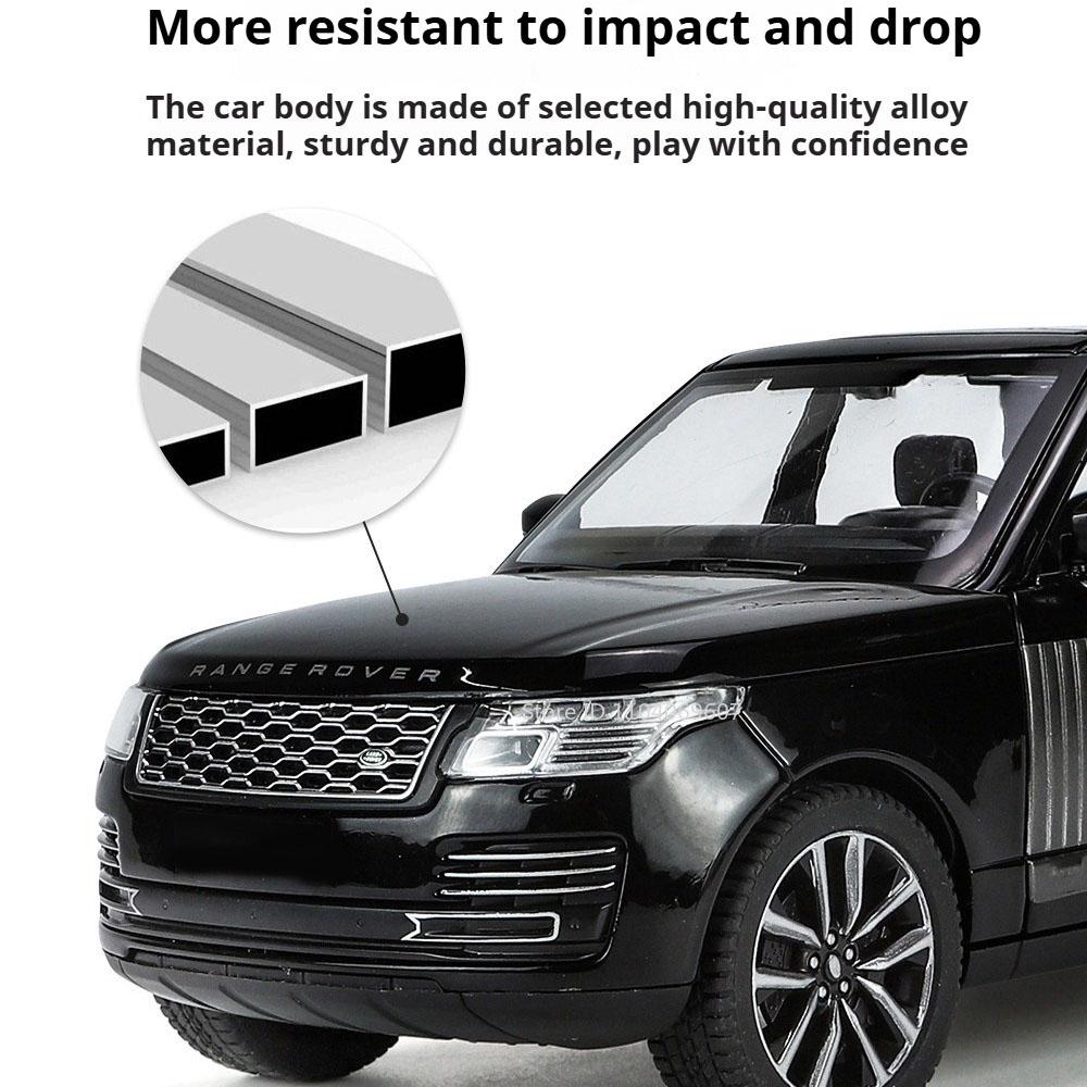 1:24 Scale Range Rover Defender Car Model Toy Alloy Diecast Rubber Tires Off-road Vehicles Models Toys Collectible Ornaments