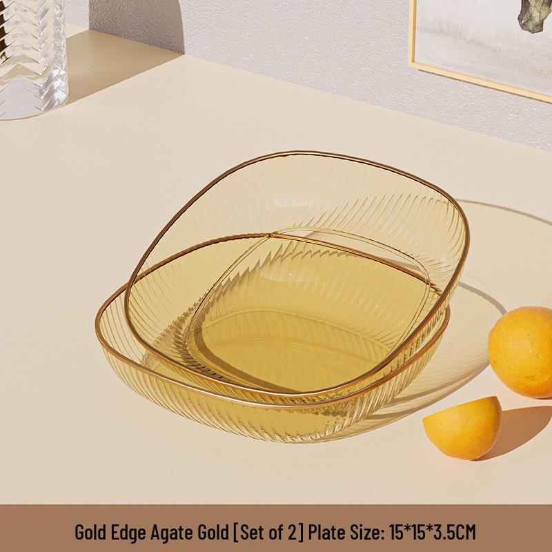 Elegant Transparent Vinegar and Snack Dish - Food Grade Plastic Plate for Dipping Sauces