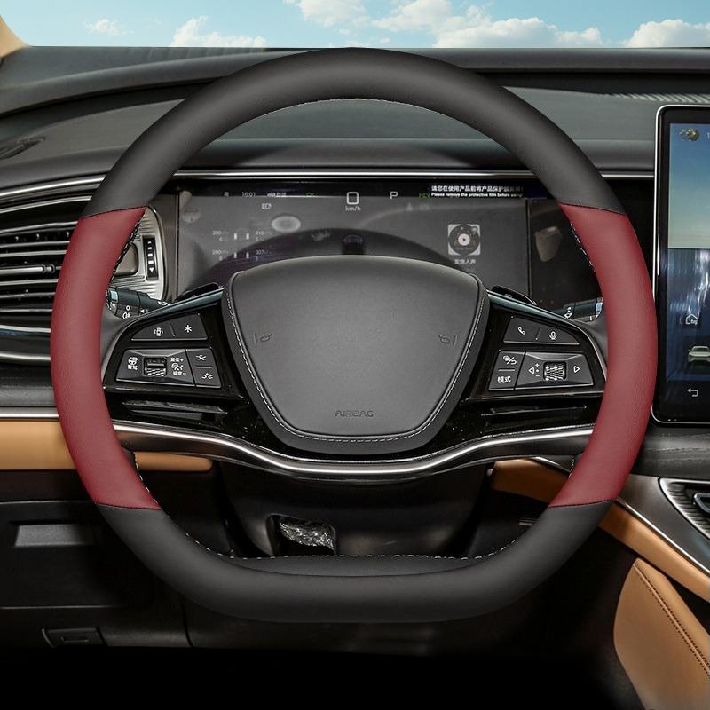 For Denza D9 2026-2026 Car Steering Wheel Cover Wrap Leather Ultra-thin Anti Slip Car Handle Covers Auto Interior Accessories