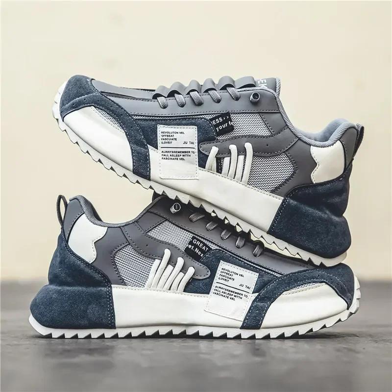 

Модная обувь для мужчин, повседневная спортивная, трендовая, разработанная индивидуальность, эластичная, вулканизированная обувь, мужские кроссовки, удобная, дышащая обувь 40 синий