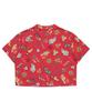 Syupeodeulai W Palm Surf Hawaiian Crop Shirt Red