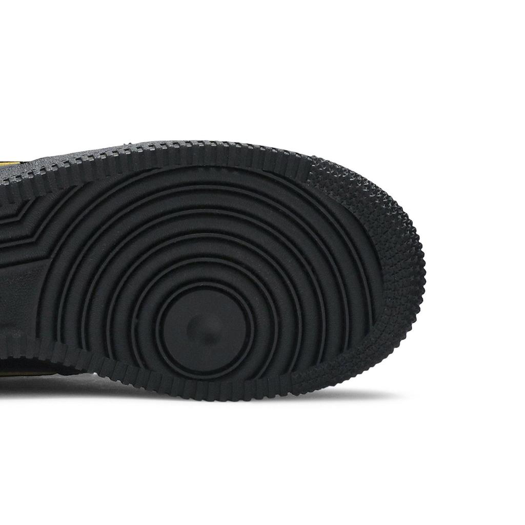 Nike Womens Air Force 1 Low '07 Essential 'Black Gold Swoosh' (women's sizes) Black / Black / Metallic Gold / Black Skateboard Shoes AO2132 005