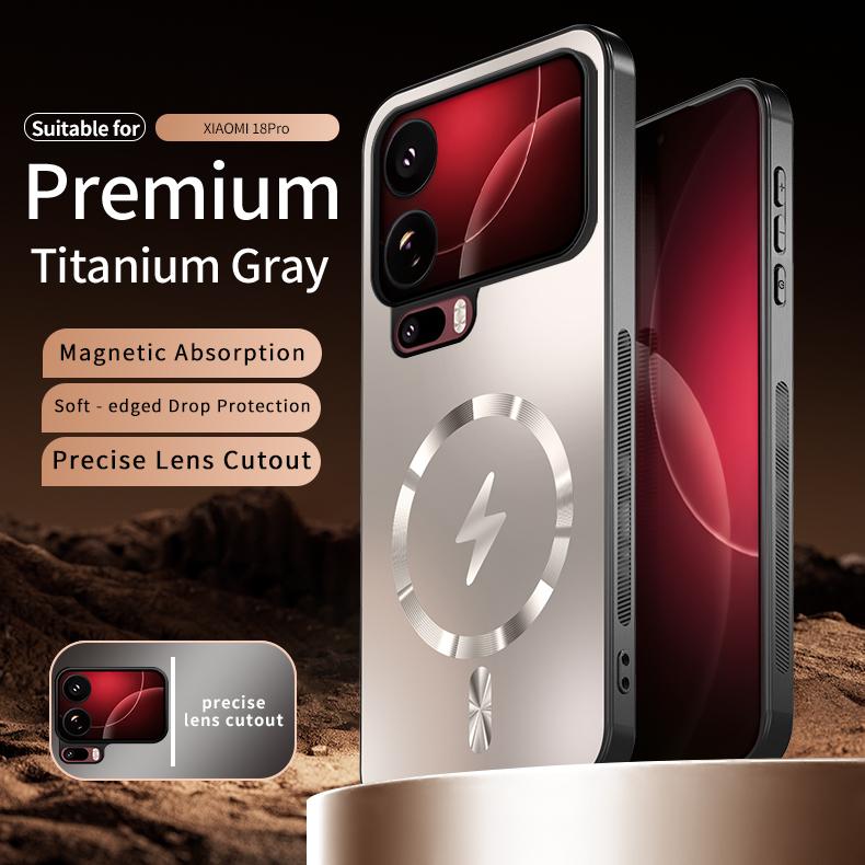 Custodia Magnetica Wireless AG Opaca per Ricarica per Xiaomi Mi 18 Pro Max 17 Pro Cover Protettiva Rigida Antiurto AntiGraffio