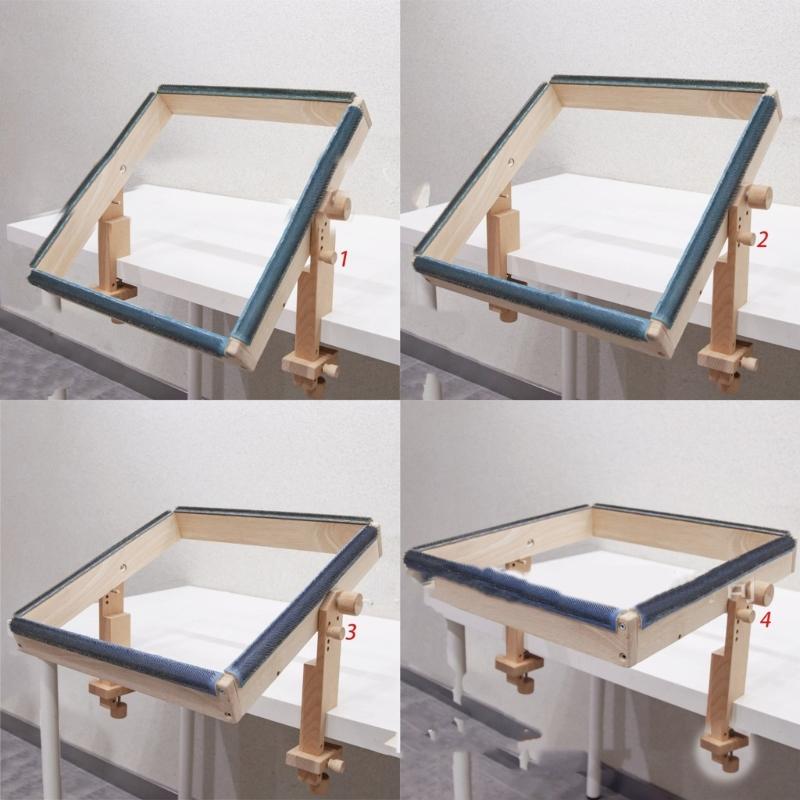 Support à Broderie Réglable avec Cadre à Broder Support de Cadre à Broder de Bureau Support de Travail Manuel Mains Libres pour Broderie