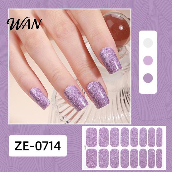 Nail Polish Strip Glitter Strips with File Easy Apply Remove Self Adhesive Women DIY Full Sticker Home Manicure Art Decoration Wrap Peel Stick Nails