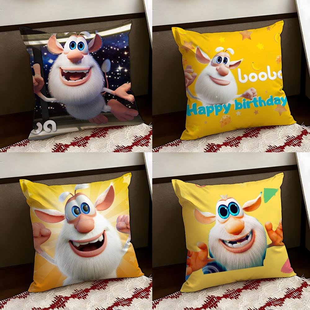 Cute FourbobBooba Cushion Cover Reversible Soft Durable Pillow Cover Home Car MultiScene Use for Daily Comfort