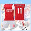 Maillot de Football Arsenal Domicile 2023-24 7 Saka 8 Elneny 9 Jesus 11 Martinelli Vêtements de Sport Pour Enfants