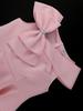 Damen Plus Size Rosa Schleife Schulterfrei Elegant Abend Bodycon Kleid