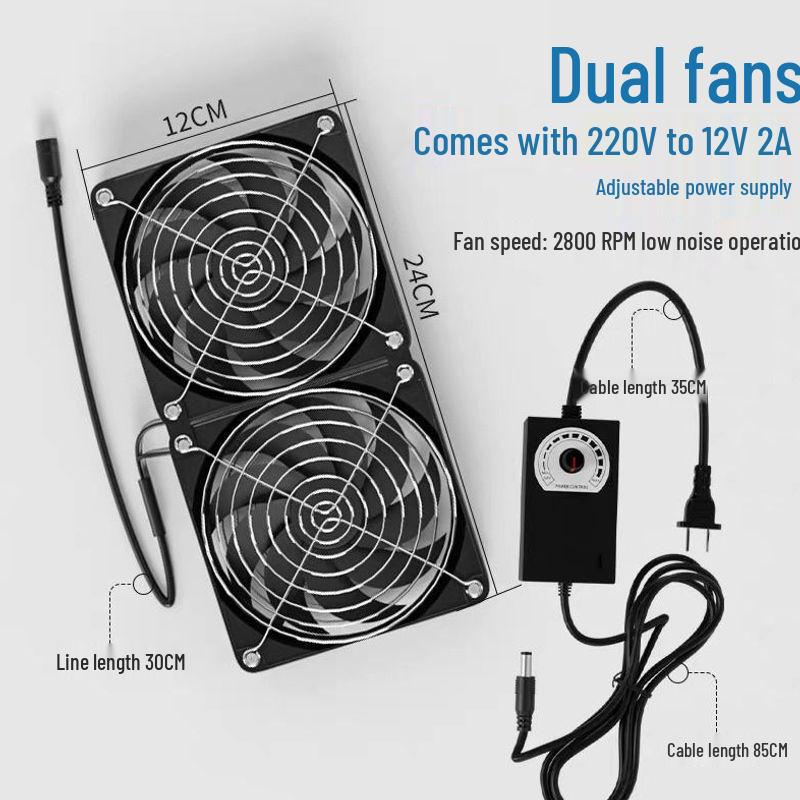 12CM Silent High Airflow 12V Cooling Fan for PC Cases, Cabinets, Routers, and Flower Stands