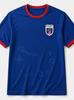 Camiseta de Fútbol de Cabo Verde Unisex Corte Regular Manga Corta Camiseta de Fútbol Insignia FCF Mapa de la Isla Transpirable Animación para Aficionados Top para Estadio