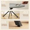 Round Dining Table for 4 People, 100 cm, Industrial, Wood-Look Top, Steel Cross Base, Grey