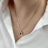 2024 Double-Sided Black & White Titanium Steel Necklace: Women's Fashionable Classic Versatile Clavicle Chain