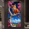 Pink Flower Tree Naughty Cat Large Size Diamond Painting New Collection Animals Diy Full Drill Rhinestone Embroidery Mosaic Cross Stitch Kits