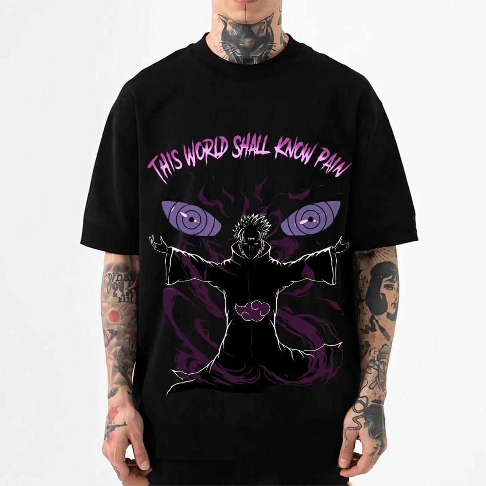 2026 Summer New T Shirt Pain Anime Japanese Style Classic Tee High-quality Streetwear Men s Clothing and Women s Clothing S разноцветный