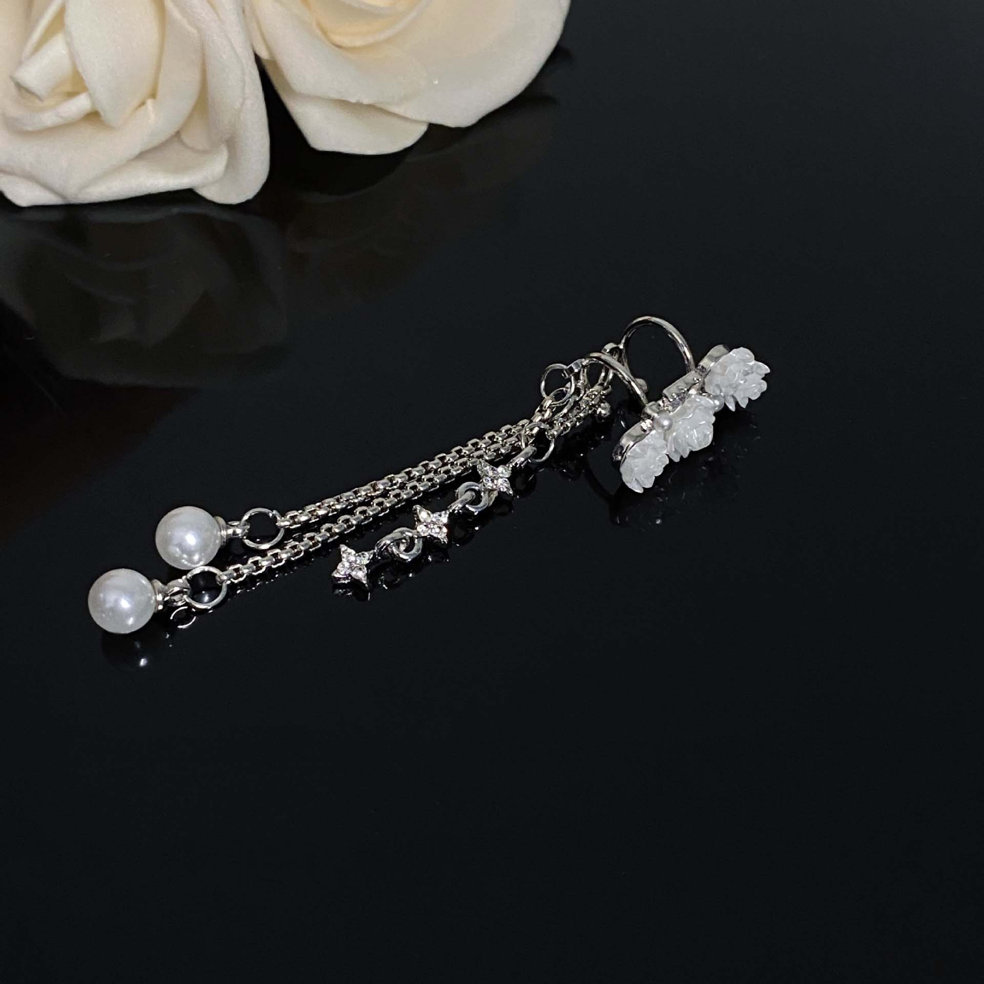 

Модна ретро троянда, довга китиця, затиск для вух, простий, універсальний, без вух, сережка з отвором, ювелірні вироби, біжутерія, подарунок як показано кольору