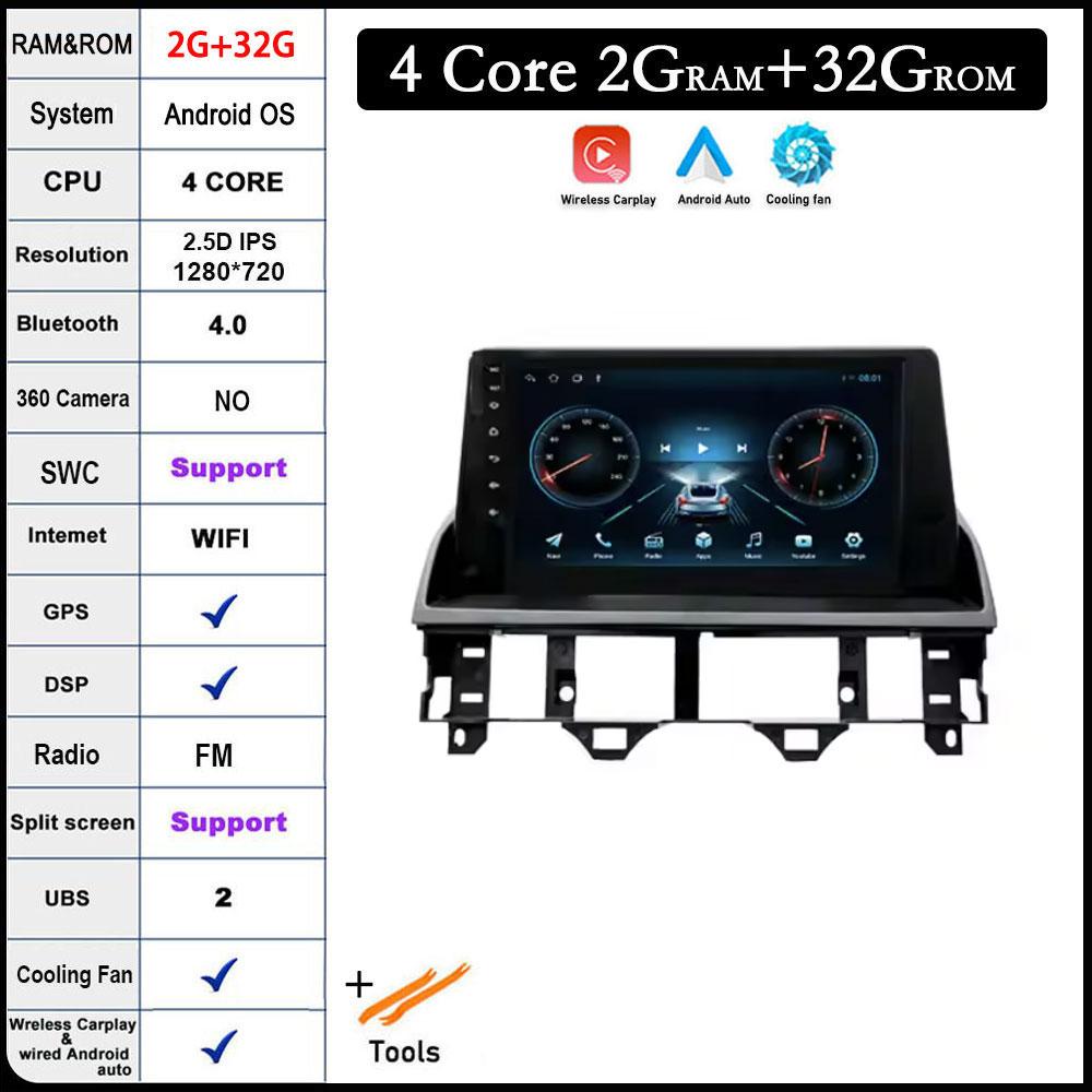 

Для Mazda 6 Atenza GG 2002 - 2008 2K QLED / IPS Android 14 DSP автомобильный радиоприемник мультимедийный видеоплеер GPS CarPlay головное устройство