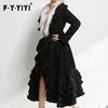 New down jacket women's European and American dress raccoon hair long pendulum ruffle edge white duck down, one piece