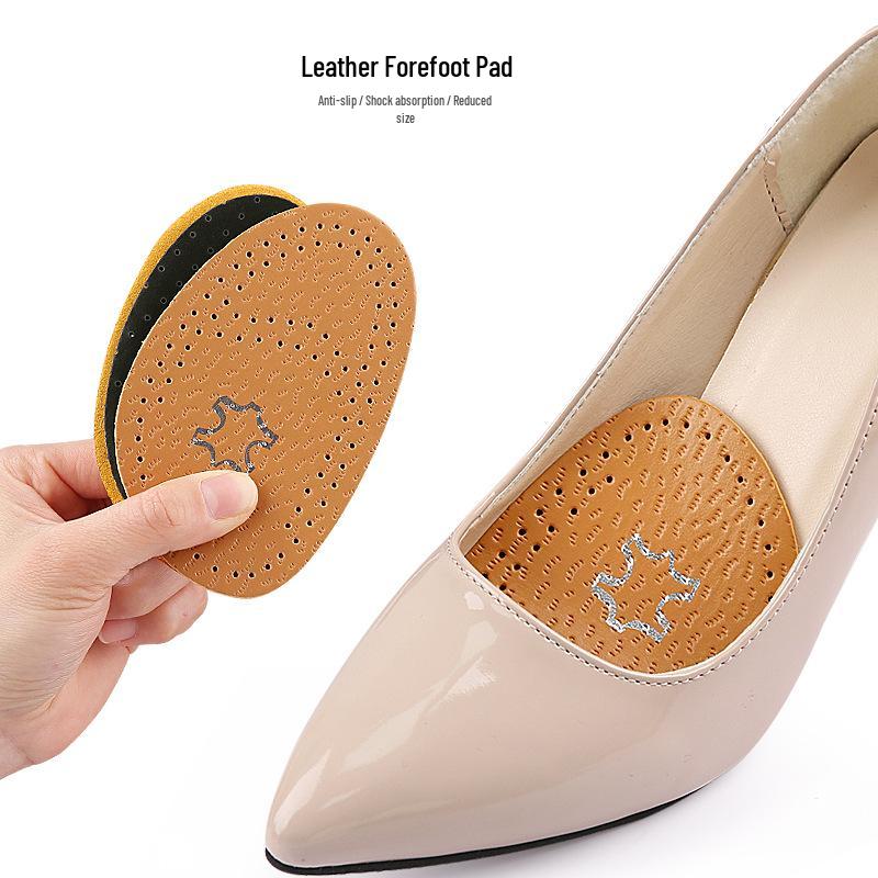 Latex Leather Forefoot Cushion: High Heel Anti-wear Non-slip Half Pad, Sweat-wicking & Breathable