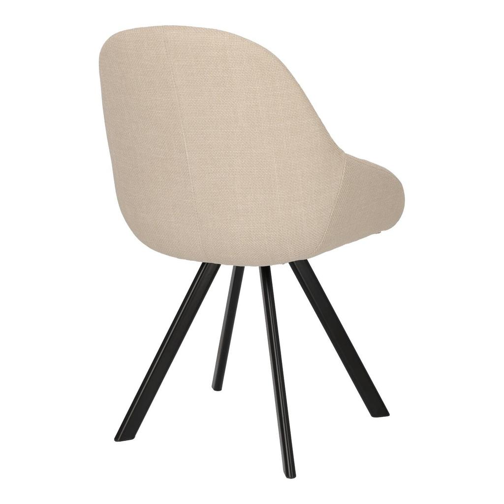 Nels Stuhl beige schwarz gepolsterte Beine