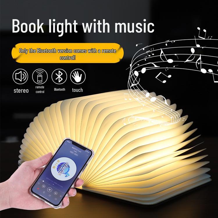 LED Book Lamp with Bluetooth Music, Touch-Control Color Changing, and Dimmable Night Light