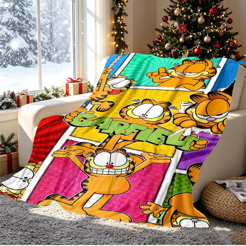 Garfield Pattern Blanket for Home Decoration, Bed, Sofa, Car Travel, Camping, Suitable for All Seasons, Birthday Christmas Gift