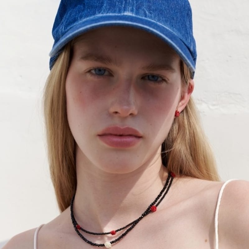 LOVE ME MONSTER 1 Rose Crystal Choker_2Color