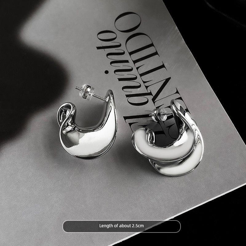 

Niche Style Spiral Metal Female Best Selling Frosty Style Stud Earrings Spiral metal earrings/925 silver pin pair