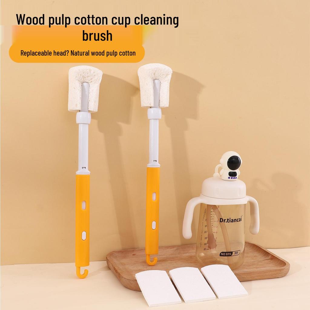 Long Handle Nano Sponge Cup Brush with Replacement Head for Thorough Cleaning