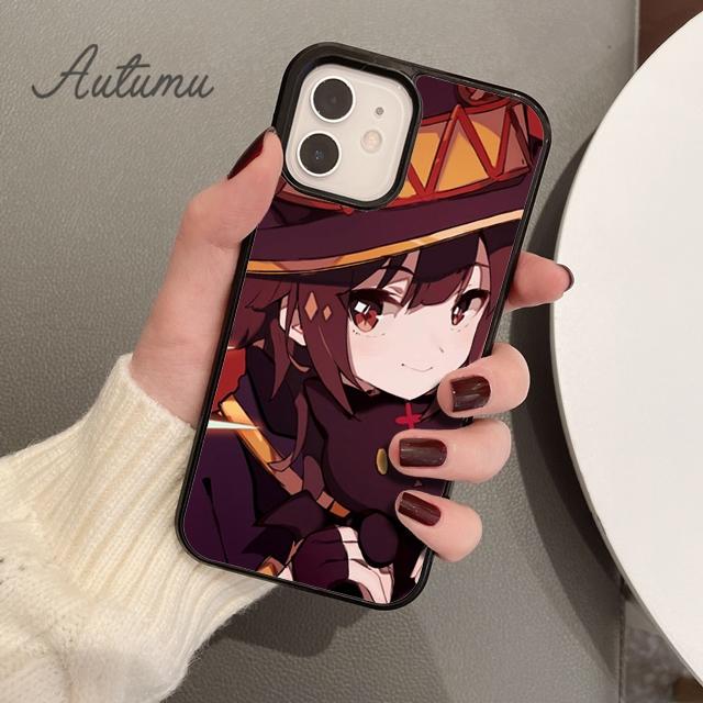 Anime megumin konosuba Etui na telefon dla iPhone 11 12 13 14 Pro Max mini X XR XS SE 2020 5 6S 7 8 Plus Samsung Galaxy S21 S22 Pokrowiec