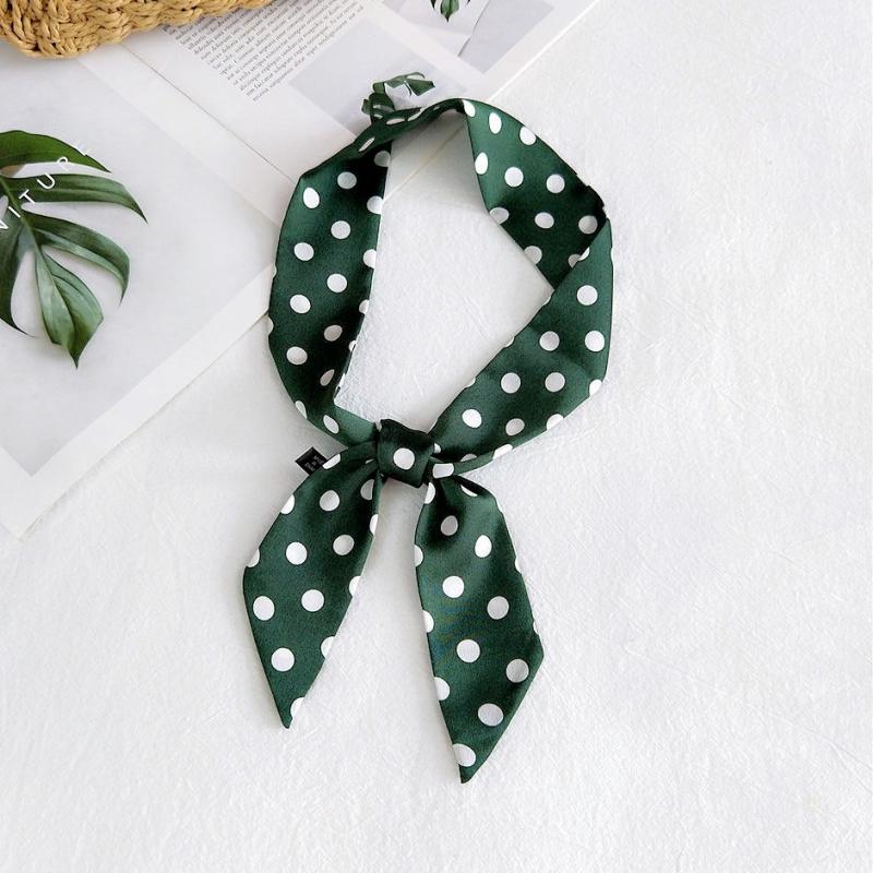 Fashion Dot Ribbon Silk Scarf Women Thin Neck Scarves Lady Small Shawls Narrow Female Neckerchief Dress Accessories