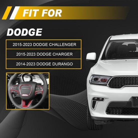 ABS 4Pcs Inner Steering Wheel Frame Cover Trim For 2015- Dodge Challenger