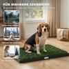 Tuoletta per Cani 76 x 50,5 cm Vasino per Cani con 2 Prati Artificiali Lavabili Toilette per Cuccioli per Cani per Balcone Casa Nero+Verde