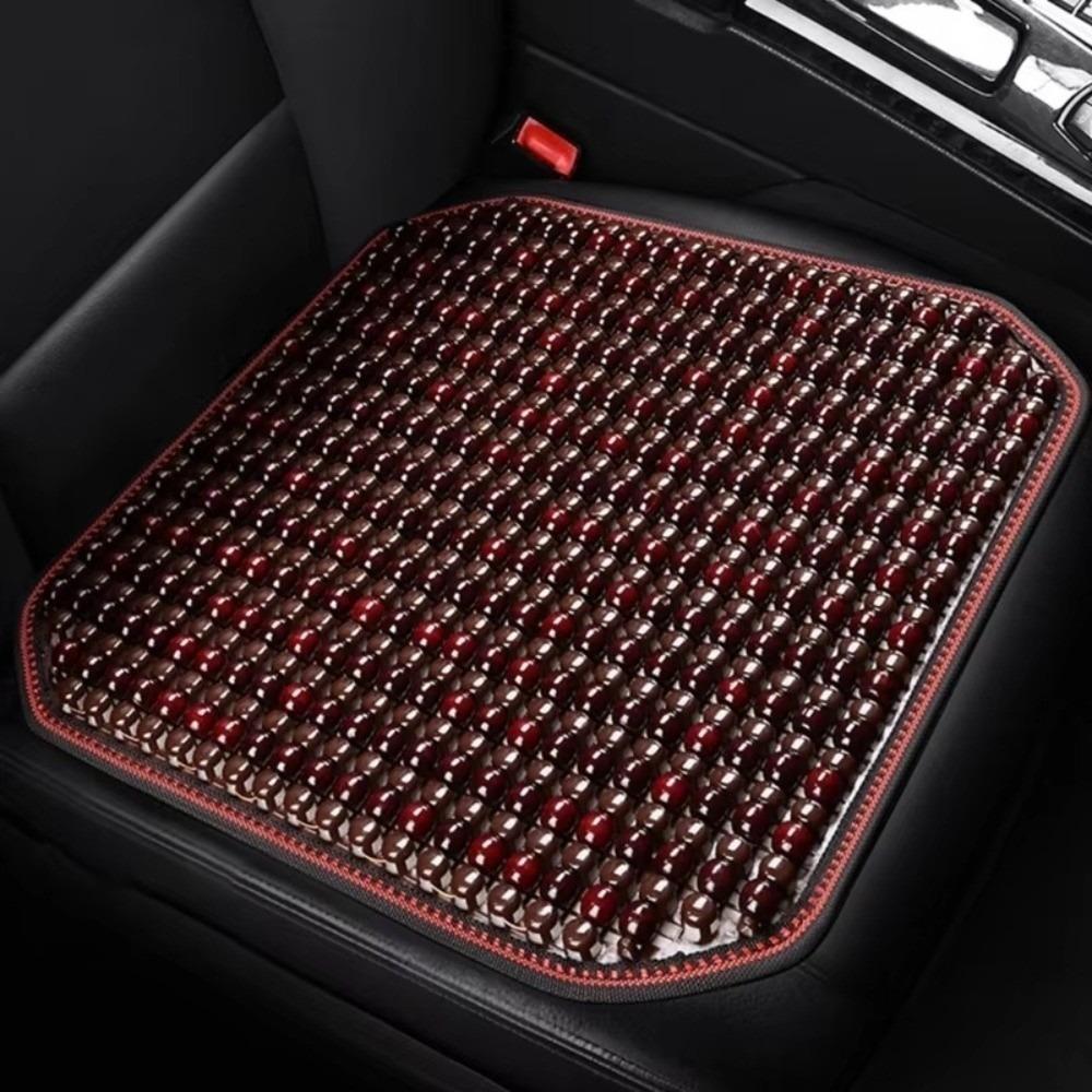 42x42cm Wooden Beads Pad Non-slip Breathable Designs Wooden Bead Cushion Handwoven Pad Summer Car Seat Cushion красный