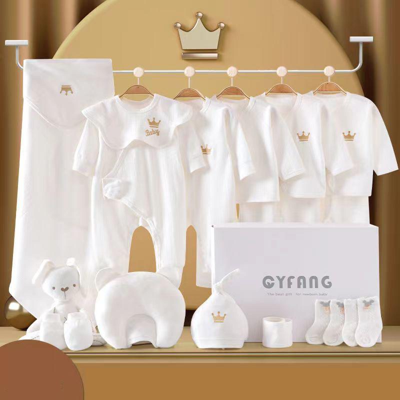 Baby Clothes Gift Box Set Pure Cotton Newborn Male and Female Baby Full Moon Supplies Spring and Autumn Clothes Set Newborn Supplies
