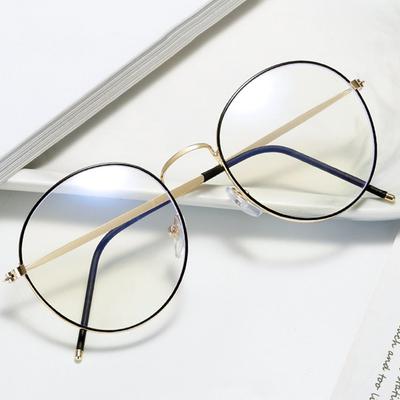 Computer Vintage Anti-Blue Light Eyeglasses Ultra Light Frame Metal Glasses Eyeglasses Protection